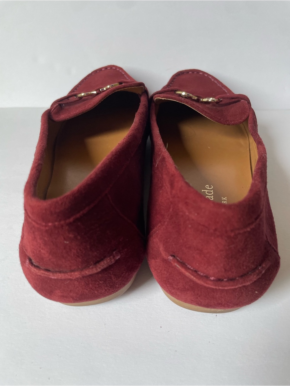 Kate Spade Bernice Burgundy Suede Old Money Moccasin Loafers Flats Comfort 8 B - Picture 4 of 8